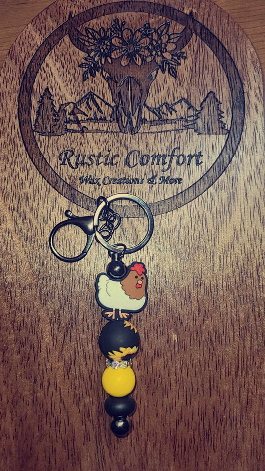 Sunflower Chicken Keychain