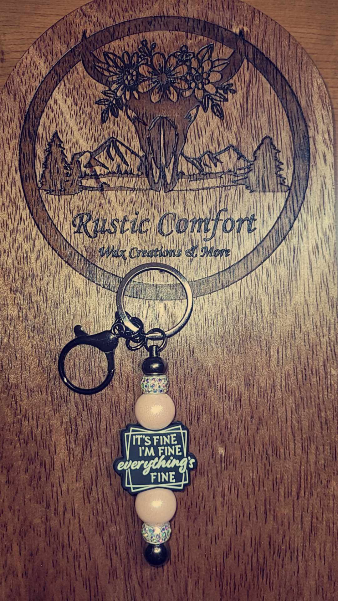 Everything is FIne Keychain